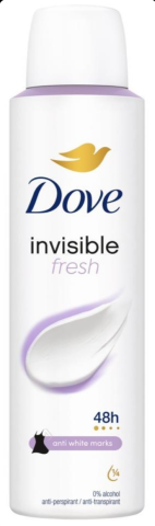 Dove antiperspirant 150ml Invisible Fresh 0% Alcohol