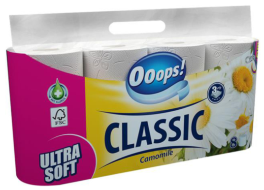 Toaletný papier Ooops! Classic Camomile 8ks 3-vrst