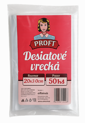 Desiatové vrecká Profi 20×30 Blok 50ks
