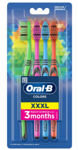 Oral-B zubná kefka Colors Medium 4ks