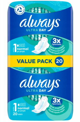 Always Ultra Normal hygienické vložky s krídelkami 20ks