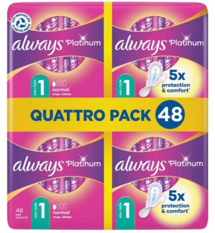 Always Platinum hygienické vložky s krídelkami 48ks Normal 1