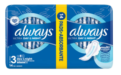 Always Day&Night nočné hygienické vložky s krídelkami 14ks