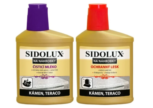 Sidolux duopack na ošetrenie náhrobných kameňov (čistič 330ml+ochranný lesk 250ml)