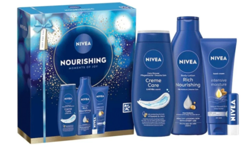 Darčekový set Nivea sprchový gél 250ml+telové mlieko 250ml+krém 100ml+balzam na pery 4,8g