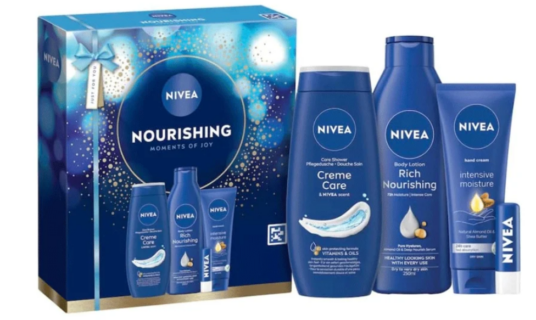 Darčekový set Nivea sprchový gél 250ml+telové mlieko 250ml+krém 100ml+balzam na pery 4,8g