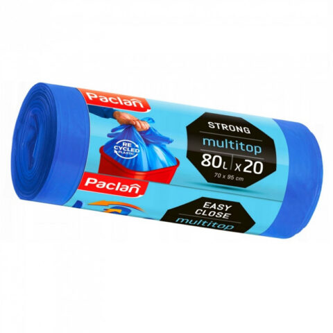 Paclan Vrecia na odpad MULTITOP pevné, 4uväzovacie rohy, 80L – 20ks, 23µ, LDPE