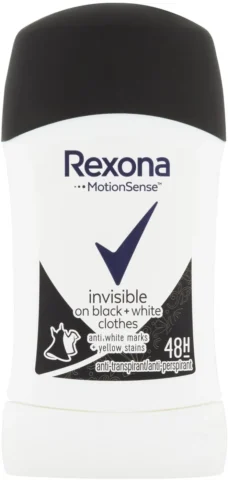 Rexona stick 40ml invisible on Black&White clothes