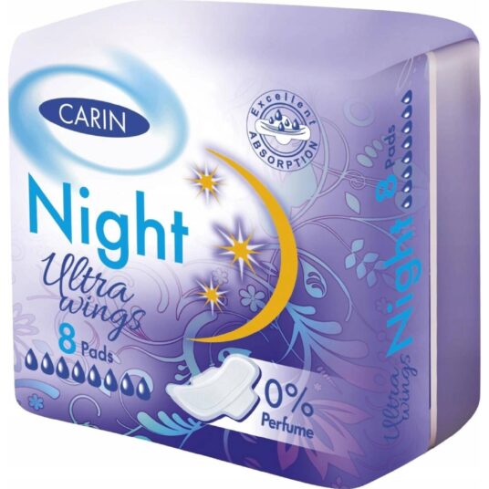 Carin hygienické vložky ultra wings Night 8ks