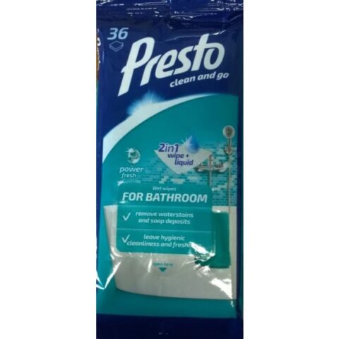 Presto čistiace obrúsky do kúpelne 36ks