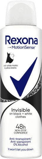 Rexona deodorant 150ml Invisible on black&white clothes