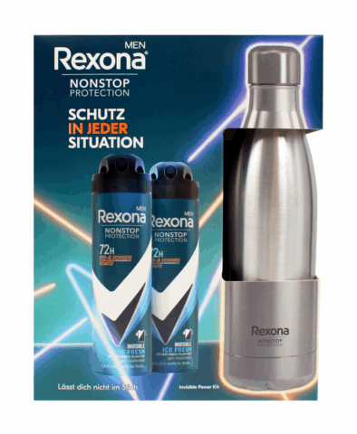 Darčekový set Rexona Men Nonstop protection Antiperspirant 2x150ml + kovová fľaša