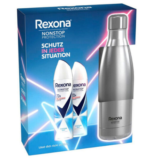 Darčekový set Rexona Nonstop protection Antiperspirant 2x150ml + kovová fľaša
