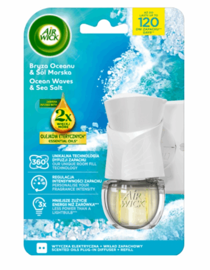 Air wick Electric Strojček+náplň 19ml Ocean Waves&Sea Salt
