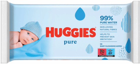 Huggies detské vlhčené obrúsky 56ks Pure